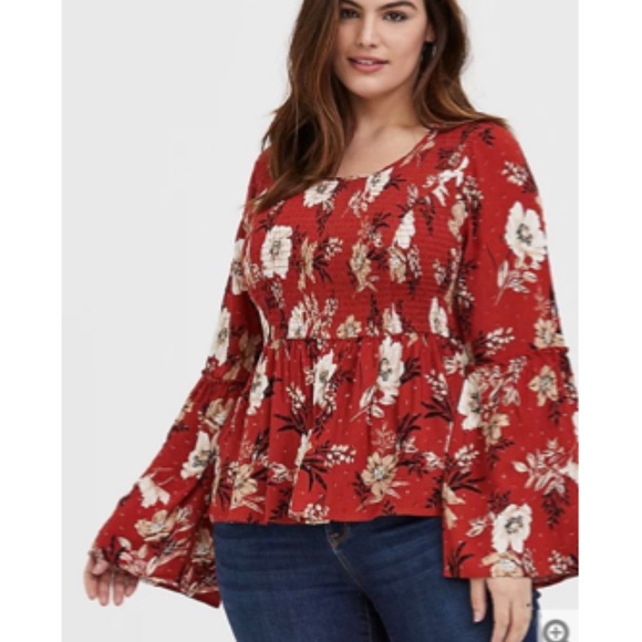 torrid Tops - TORRID Floral Peasant Top